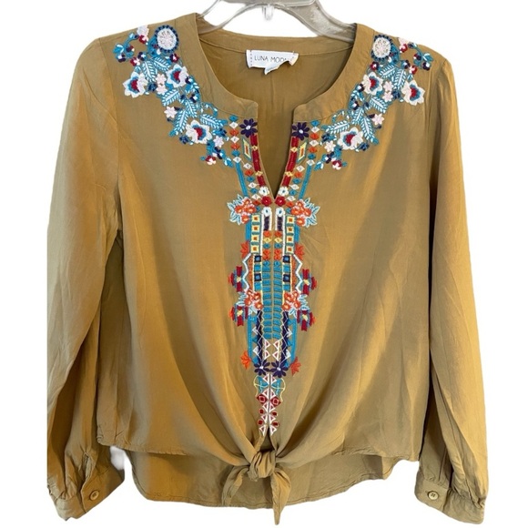 Bohemian Anthropologie Embroidered Top - Picture 1 of 13